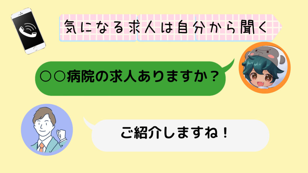 気になる求人を自分から転職サイトに聞く図